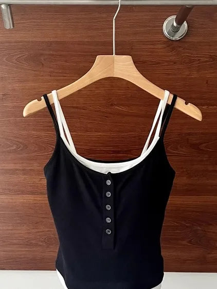 25 Styles Spicy Girl Single Wear Inner Wear Outer Wear Color Block Halter  with Chest Pad Vest Beautiful Back