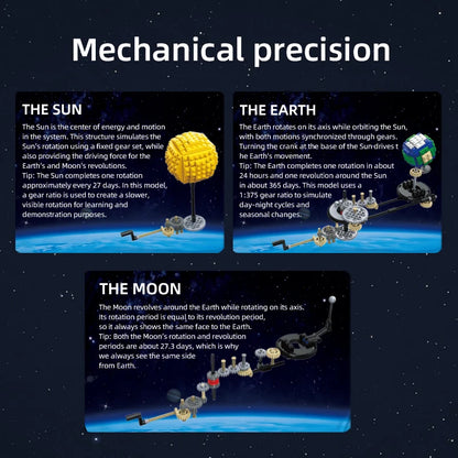 CaDA C71009W Earth Moon Sun Orrery Building Blocks Set/Astronomy Educational Toy/Rotatable Planetary Orbit Model/Kids Birthday