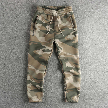 Thickened American Style Casual Camouflage Pants Men's Slim Fit Sports Joggers Long Trousers Wear Resistant Autumn Winter