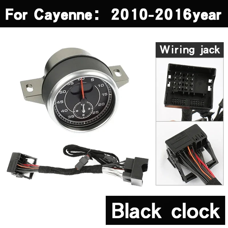 Stopwatch For Porsche Cayenne 958 10-17 Interior Dashboard Central Chrono Clock Compass Time Electronic Meter Clock Accessories