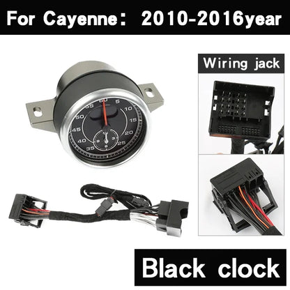 Stopwatch For Porsche Cayenne 958 10-17 Interior Dashboard Central Chrono Clock Compass Time Electronic Meter Clock Accessories