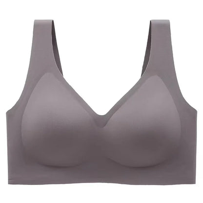 Large Size Thin Jelly Anti-Sagging Adjustable Large Breasts Appear Smaller Seamless Women's Rimless Bra Sexy Female Lingerie