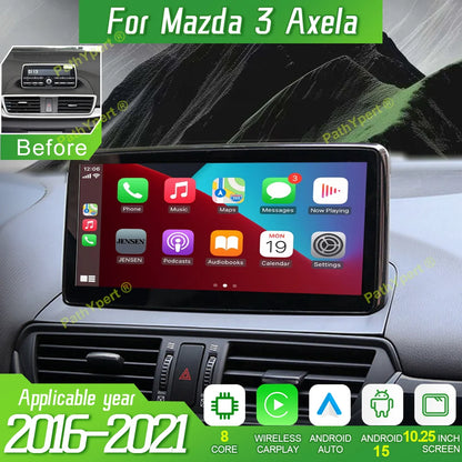 8 Core 8G+256GB Android 15 For Mazda 3 Axela 2016-2021 10.25"Touch Screen 2DIN Smart Car System Stereo BT WIFI Carplay AutoRadio