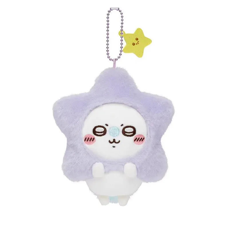 Jhiikawas Wish Star Series Plush Keychain Cute Usagi Hachiware Jiikawa & Friends Anime Pendant, Kawaii Bag Charm for Fans
