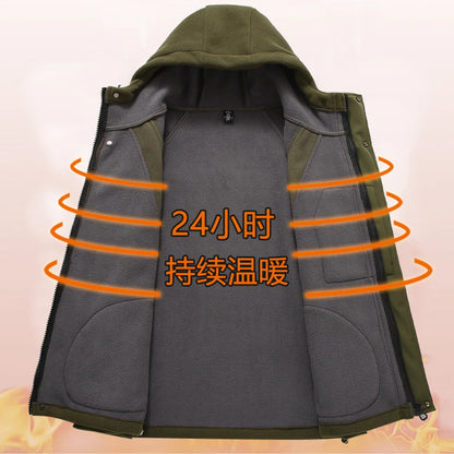 13XL 10XL Plus Size Cargo Jacket Men Autumn Winter Fleece Jacket Coat Male Fashion Casual Patchwork Jackets Big Size 13XL