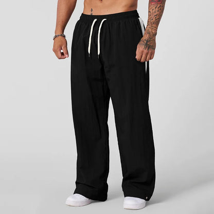 Autumn New Arrival Casual Pants Men's Loose Cotton Casual Pants Wide-Leg Fashion Patchwork Sports Long Pants American Sportswear