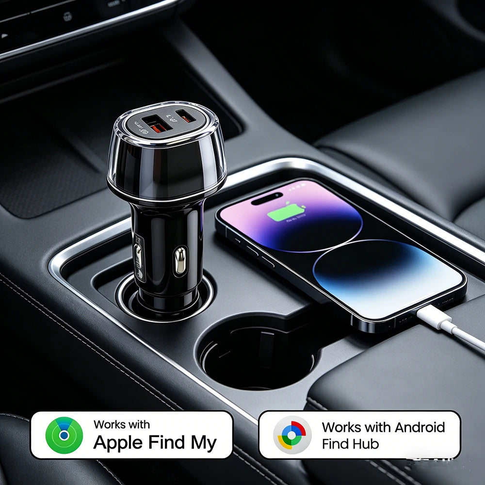 1- 4Pack For IOS&Android System Car Phone Charger GPS Locator Tracker 30W USB Type C QC 3.0 Phone Fast Charging Power Adapter