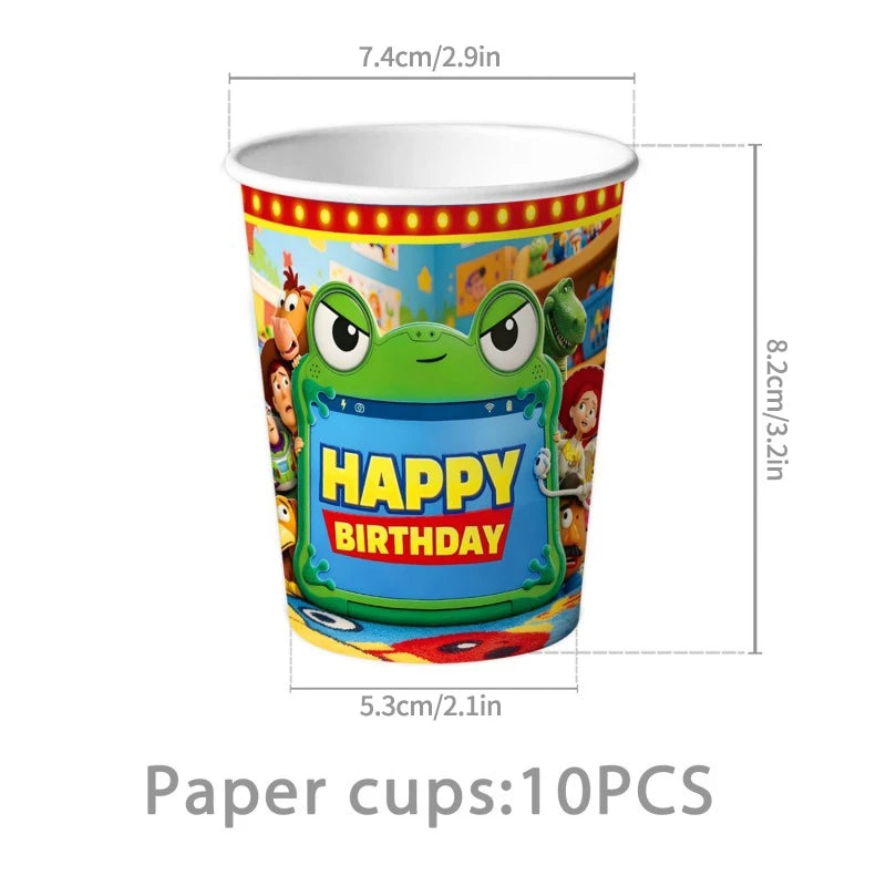 Toy Stories Theme Birthday Party DIY Decoration Toy Inspire Backdrop Hot Anime Cartoon Paper Plate Cup Birthday Party Supplies