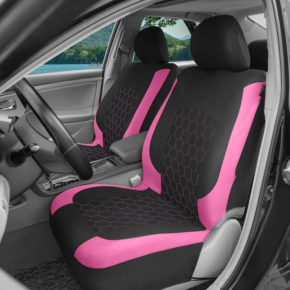 AUTOKING Football Embroidery Car Seat Covers Polyester Fabric Honeycomb Seat Covers Universal Fit Most Car Suv Truck