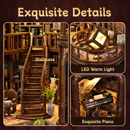 Book house assembly, architecture, book models, ornaments, miniature kits, DIY handmade toy sets, bedroom and room decorations