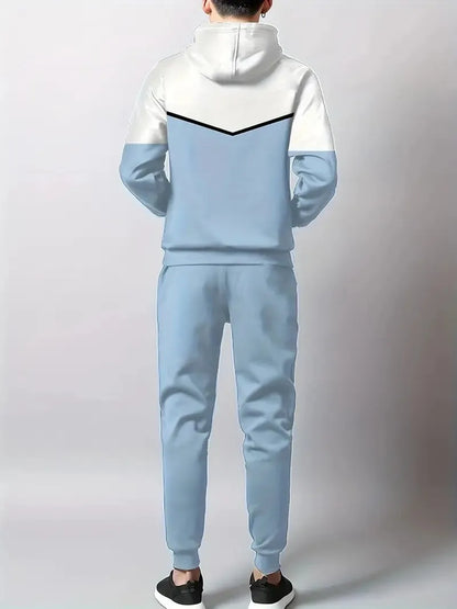 The new men's set for Spring and Autumn 2025 features a casual fashionable and comfortable 3D striped pattern print