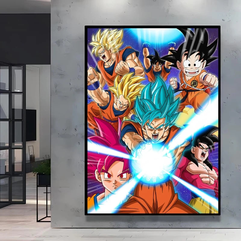 Classic Warm Blood Dragon Ball Posters Anime Pictures Goku Vegeta Son Gohan Wall Art Home Decor Picture Hanging Painting Decor