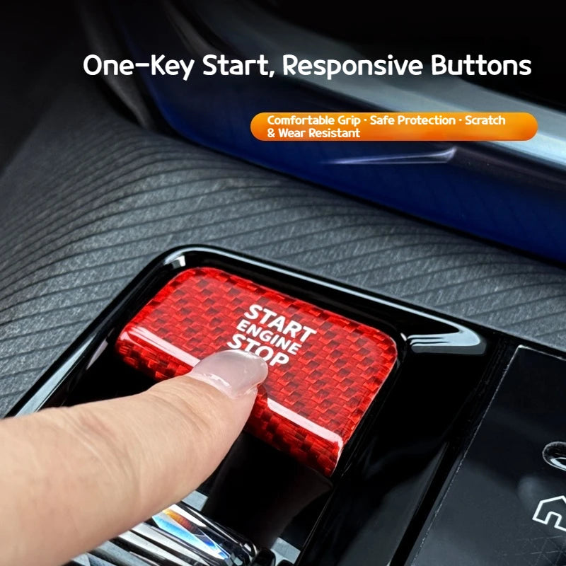 For BMW 5 7 X3 series i5i7 G45 G60 G70 2023-2026 Real carbon fiber one-key start button decorative stickers interior accessories