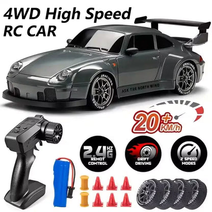 New 1/24 Full Scale 4WD 933 RC Drift Car Limited Edition 2.4Ghz Remote Control Race Car Simulated Sport Car Gift Toy Extra Tires