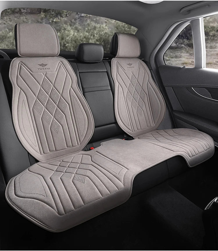Perforated Suede Seat Cover Universal Four Seasons Cars Seats Covers Breathable Seat Non-slip Luxury Car Rams Latex Seat Cover