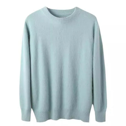 Men's 100% pure Mink Cashmere Sweater O-Neck Pullovers Knit Large Size Mink Sweater Winter New Tops Long Sleeve High-End Jumpers