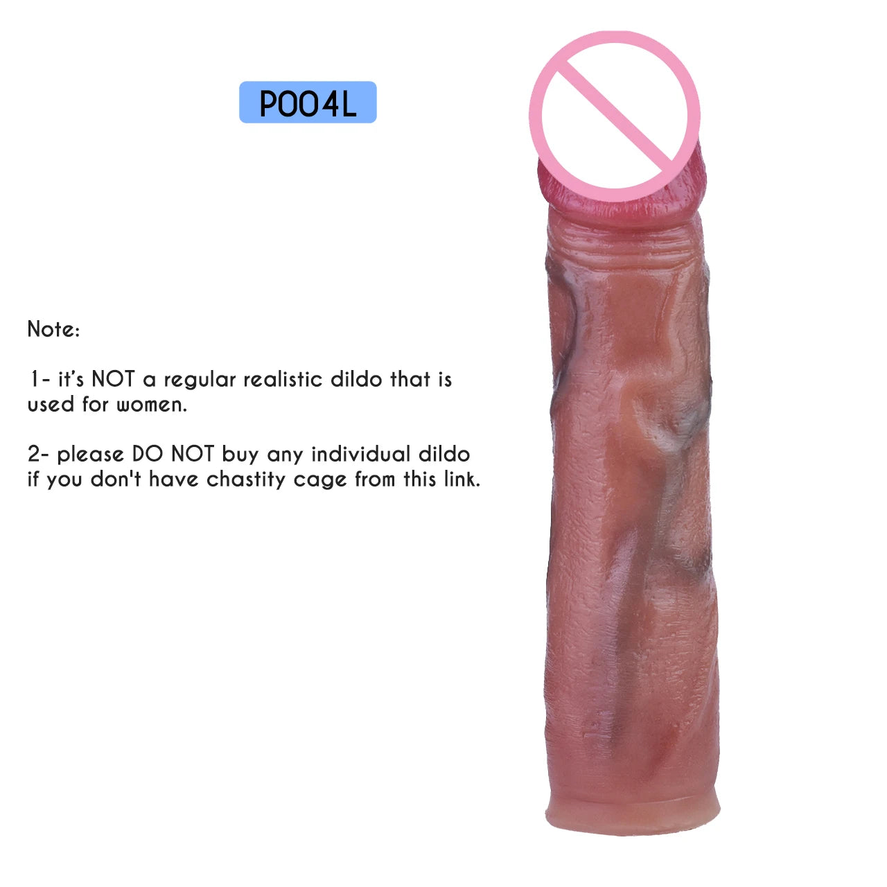 FRRK NO-More-Negative Flat Chastity Cage Attached with Silicone Skin Realistic Dildo For Men Penis Decoration BDSM Sex Products