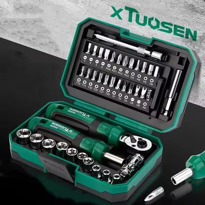 40 Piece Ratchet Wrench And Screwdriver Comprehensive Set High Hardnes Swear Resistant Durable
