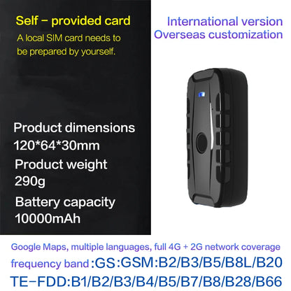 4g Wireless Vehicle Gps Tracking Device, No Installation Required, 20000Mah Battery, 100 Days of Operation, Free App