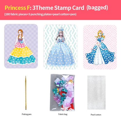 Poke Fun Dream Princess Girl Creative Handmade DIY Dressing Sticker Toy for Parent-Child Crafting
