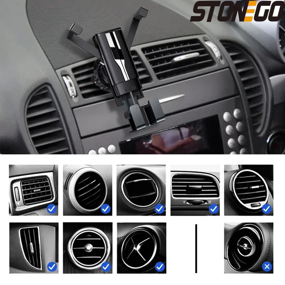 Hands Free Car Mount Phone Holder for Automobile Vehicle Adjustable Universal Car Phone Holder Compatible with Most Smartphones