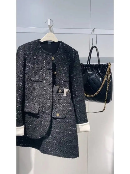 Korean Style Autumn Winter New Ladylike Outerwear Skirt Set Women's Fashion Two-Piece Suit Casual Style Versatile Audience