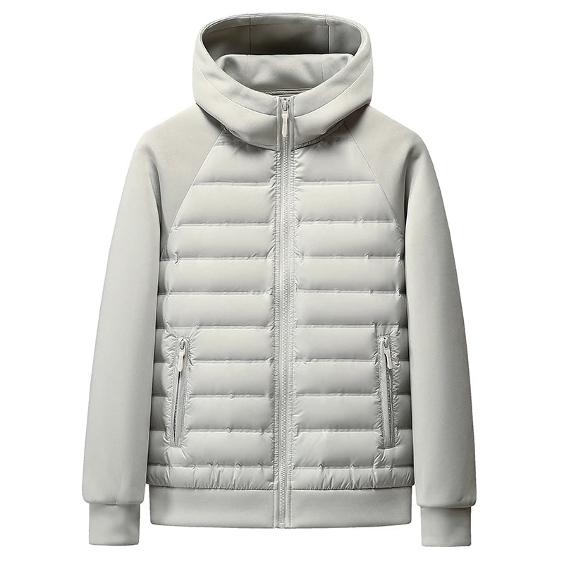 High-quality, Fashionable and Stylish Winter New 90 White Duck Down Hooded Light and Thin Spliced Down Jacket for Both Men and W