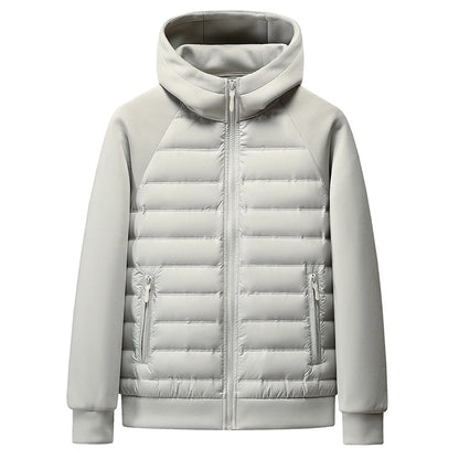 High-quality, Fashionable and Stylish Winter New 90 White Duck Down Hooded Light and Thin Spliced Down Jacket for Both Men and W