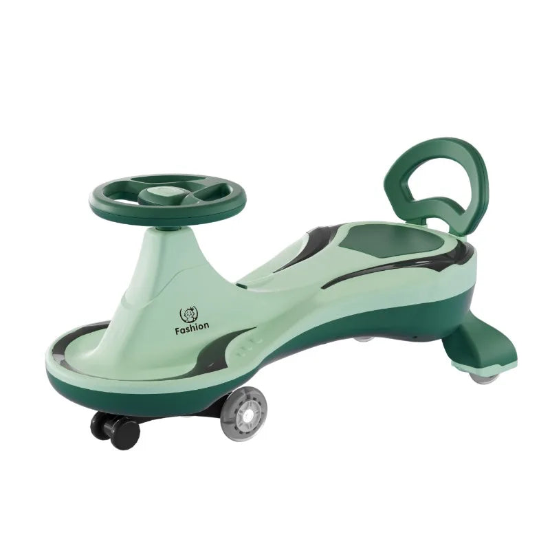 Silent Twist Car Ride Toy Omnidirectional Wheels Anti Tip Swivel Baby Adult Friendly Anti-rollover Children's Wiggle Car