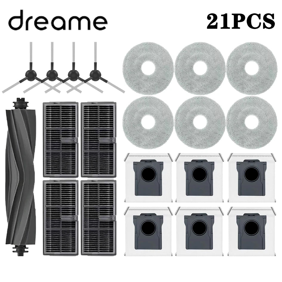 Dreame L40 Ultra AE / L40 Ultra CE Robot Vacuum Spare Parts Main Side Brushes Mop Cloths HEPA Filters Dust Bags Accessories