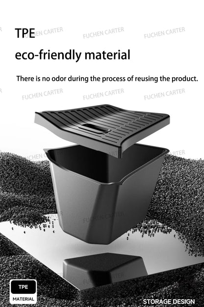 For Tesla NEW Model YL 2026 Rear Trunk Side Storage Box Cargo Organizer TPE Bin Box Flocking Mat Partition Board Accessories