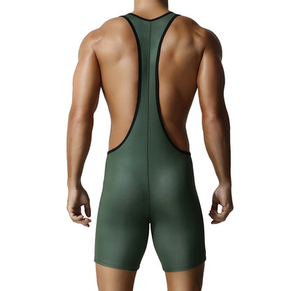 Men's one-piece shapewear, one-piece vest, high elasticity, tight fitting sports and fitness one-piece swimsuit
