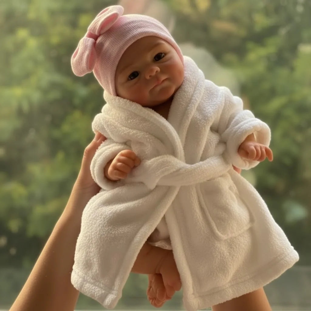 AnjoDoll 2 Sets Of Clothes 13Inch Open Mouth Silicone Reborn Doll Washable Handmade Doll Toy Ideal Gifts
