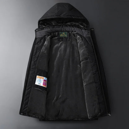2025 9XL Mens Winter Jacket Fleece Lining Zip Hood Warm Parka Male Large Size Waterproof Big Extra Plus 8XL Windbreaker Mountain