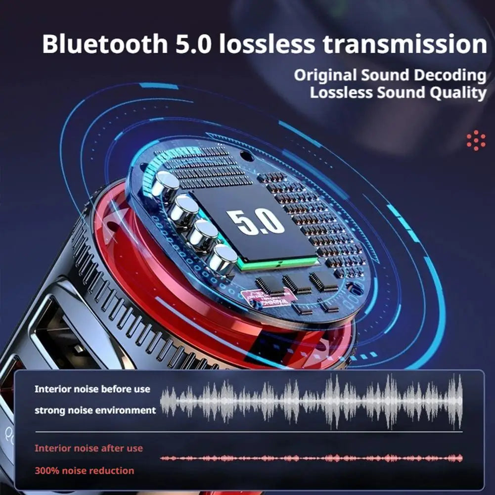 NEW Bluetooth 5.4 FM Transmitter Car Radio Adapter For Wireless Hands-Free Phone Call MP3 Music Player T23 PD Fast Charging