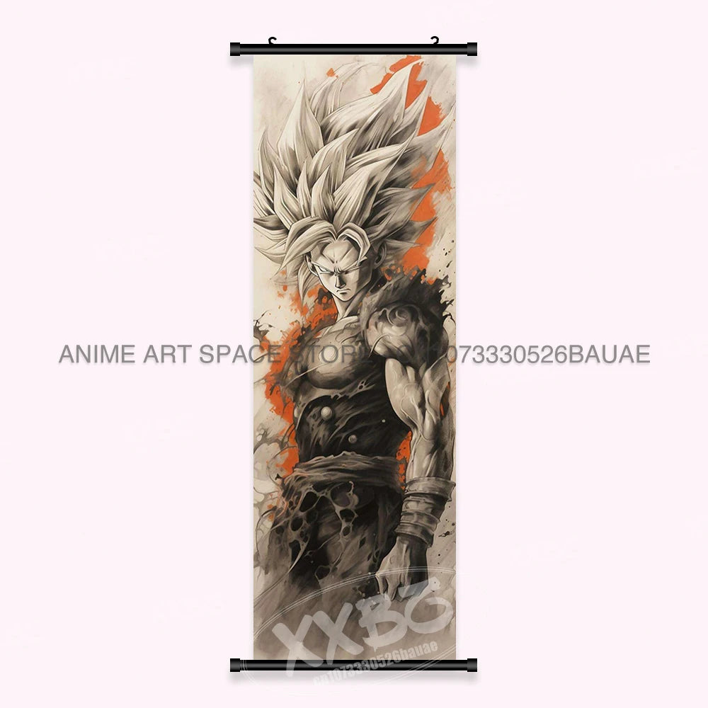 Dragon Ball Anime Wall Artwork Canvas Mural Scrolls Pictures Anime Character Son Goku Hanging Painting Poster Home Decoration