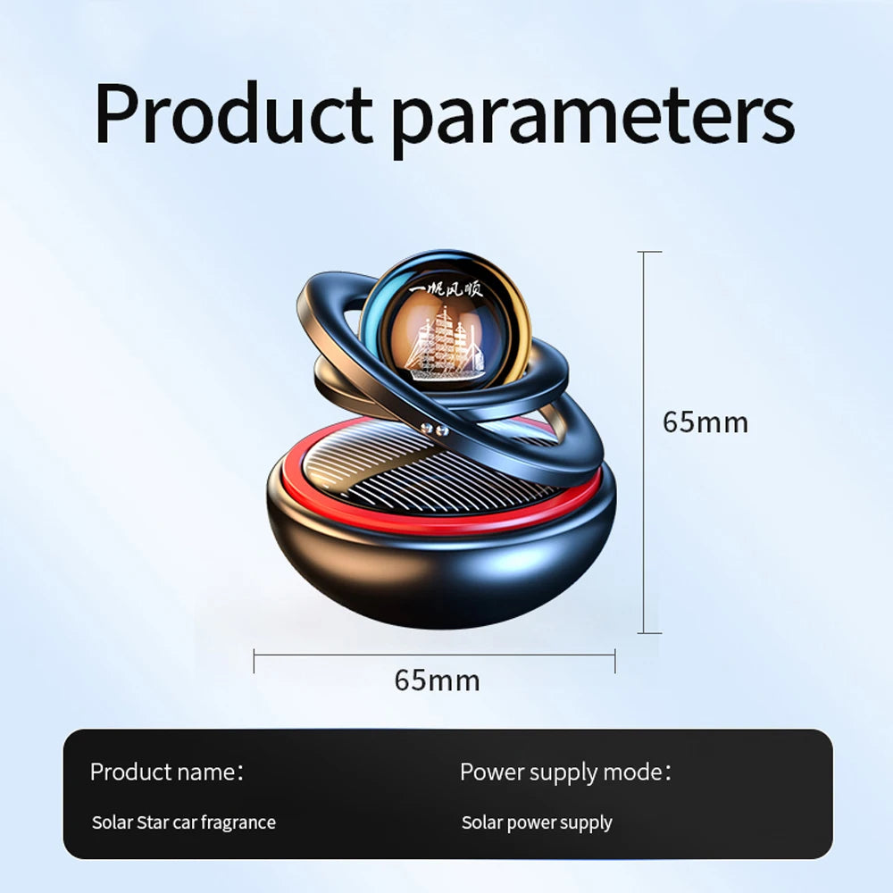 Solar Car Air Freshener Rotating Fragrance Decoration Accessories Interiors Men Women Original Auto Flavoring Perfume Diffuser