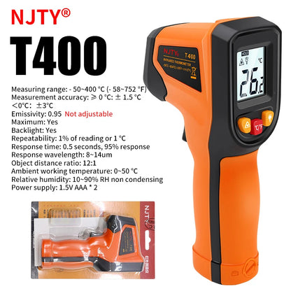 T400 T600 Digital Infrared Thermometer -50℃ to 400/600℃ High Precision Pyrometer Industrial Non-contact Temperature Sensor