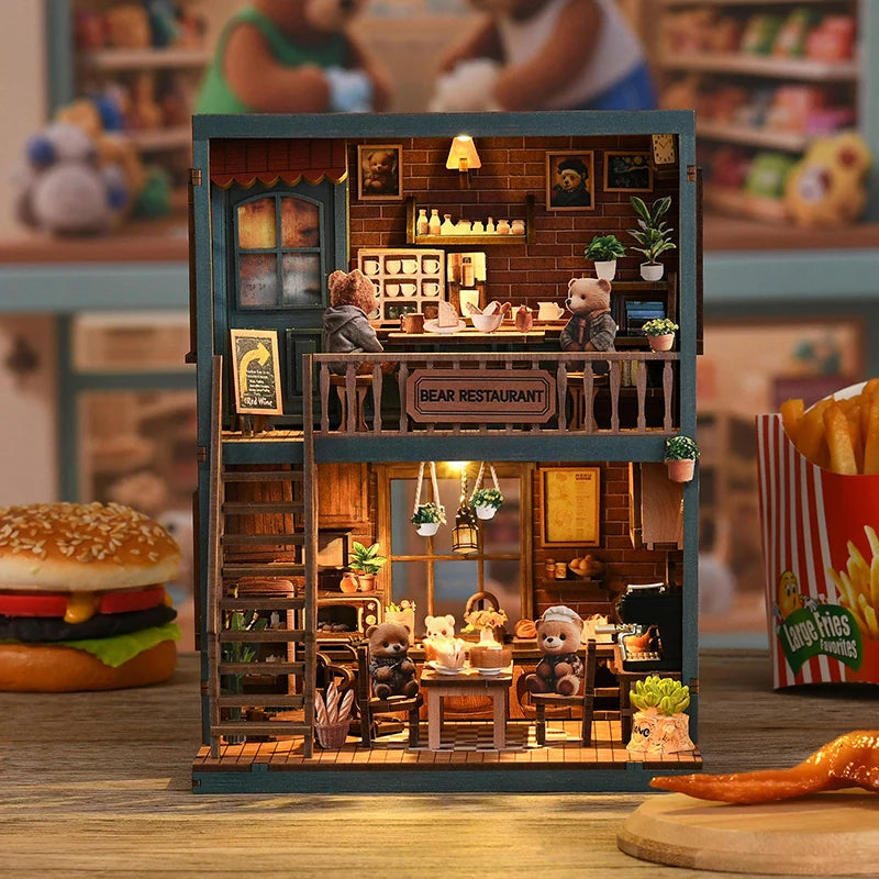 Wooden Mini DIY Doll House Kit Handmade Room 3D Puzzle Assembly Building With Furniture For Friends Christmas Gifts Dollhouse