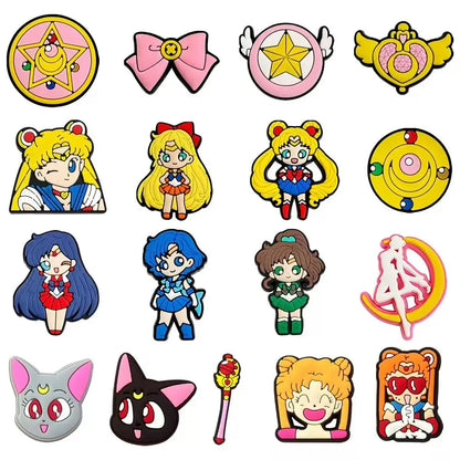 Girl 16-100pcs Cartoon Shoe Charms For Slides Clogs Sandals,PVC Shoe Decorations Accessories Buckle For Christmas Birthday Gifts