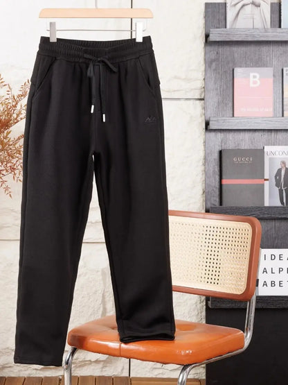 Winter Outdoor Men's Casual Pants Duck down Filling Warm Stylish Straight Leg Long Trousers Polyester Fiber Youth Fashion