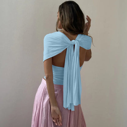 Talenza Summer Women's Camisole Tops Fashion Sexy Lace-Up V-Neck New Fit Blouse Tops Party Vacation Chic Casual Women's Clothes