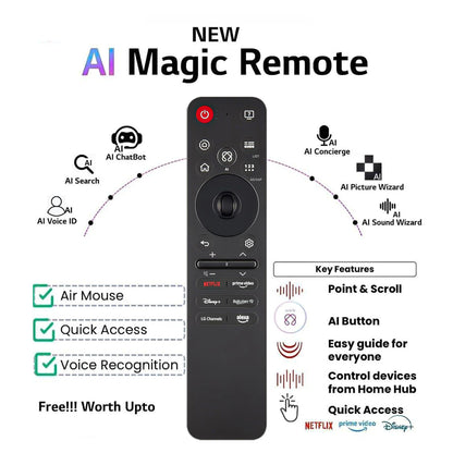Universal Voice MR25GA Magic Remote Control, Compatible with 2025 LG TVs Bluetooth voice AKB76046603 AKB76046602 AKB76046608
