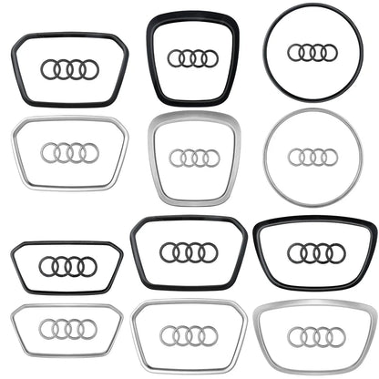 Car Styling Steering Wheel Center Logo Covers Trim Accessorie Fit  AUDI A6L Q7 Q3 Q5 A7 A5 A3 A4L A8L A8 Q5L Q8 A7 Q6 E-TRON SQ5