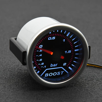 12V Boost Gauge Water Temp  2" 52mm LCD Display Turbo RPM Tachometer Oil pressure gauge with sensor -1-2.0-3.0 bar Racing Meter
