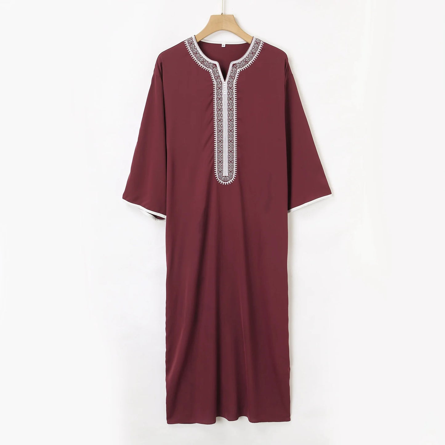 Arab men's short sleeve book printed robe Long Muslim robe Islamic Kamiz Thobe oversized clothing