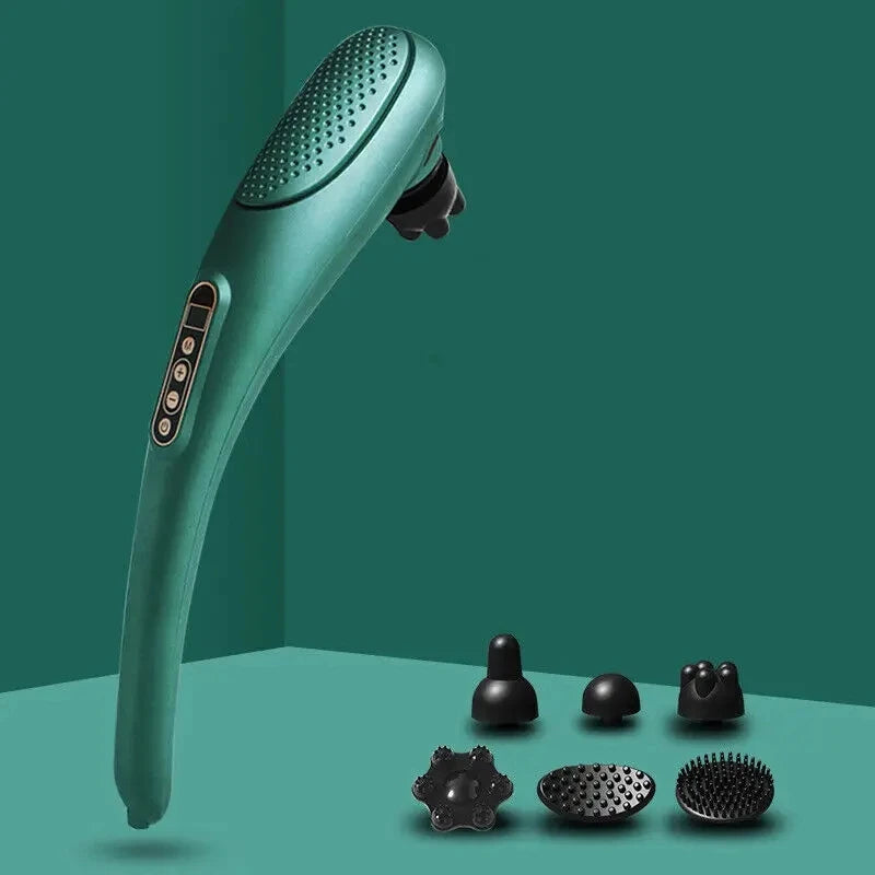 Ergonomic Grip Handheld Massage Device LCD Screen Display Rechargeable Body Relax Massager
