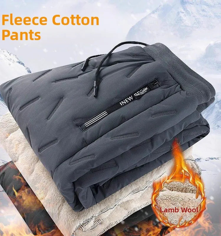Lamb Velvet Lined Cotton Pants Men's Autumn Winter New Loose Large Size Northeast Cold Proof Warm Trousers