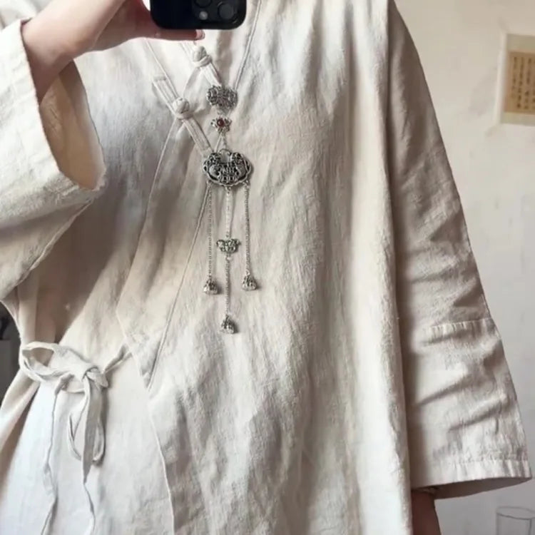 Autumn Fashion Woman Blouse 2024 Lace-up Vintage Blusa Mujer Long Sleeve Korean Women's Shirts Cotton Linen Solid Casual Camisas