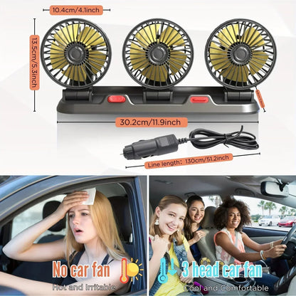 Car Fan 360° Adjustable Air Fan Automotive Electric Fan USB5V/12V/24V Fan Car Silent Fan For Home Desk Office&Car